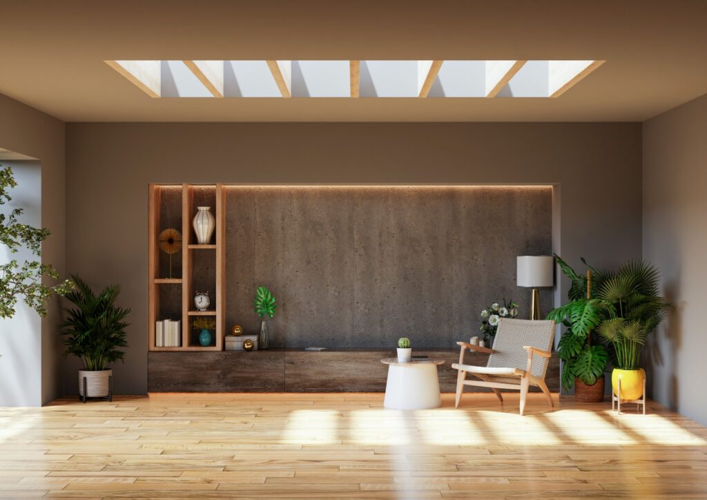 Brighten Your Home for Spring: The Best Skylight Solutions for Melbourne Properties 1 living room with armchair and plant on concrete wa 2025 03 12 01 35 39 utc